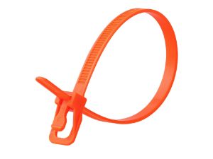 Picture of RETYZ EveryTie 14 Inch Fluorescent Orange Releasable Tie -100 Pack