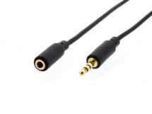 Picture of Slim AUX Stereo Audio Extension Cable w/ Microphone Support - 12 FT