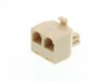 Picture of Modular Voice T Adapter - 1 Male to 2 Female (RJ12 - 6P6C for 6 Wire)