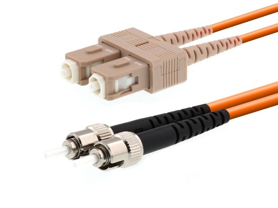 Picture of 2m Multimode Duplex Fiber Optic Patch Cable (62.5/125) - ST to SC