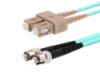 Picture of 35m Multimode Duplex Fiber Optic Patch Cable (50/125) OM3 Aqua - Laser Opt - SC to ST