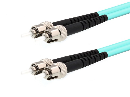 Picture of 30m Multimode Duplex Fiber Optic Patch Cable (50/125) OM3 Aqua - Laser Opt - ST to ST