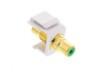Picture of Feed Through Keystone Jack - RCA (Component / Composite) - White - Color Coded Green