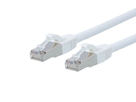 Picture of CAT8 Patch Cable - 6 IN, White, Booted
