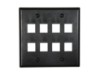 Picture of 8 Port Keystone Faceplate - Dual Gang - Black