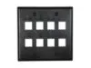 Picture of 8 Port Keystone Faceplate - Dual Gang - Black