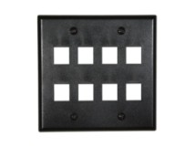 Picture of 8 Port Keystone Faceplate - Dual Gang - Black