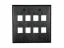 Picture of 8 Port Keystone Faceplate - Dual Gang - Black