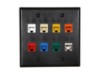 Picture of 8 Port Keystone Faceplate - Dual Gang - Black