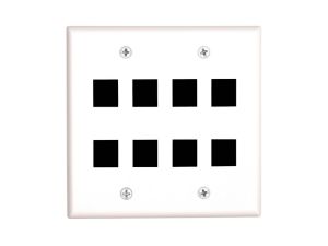 Picture of 8 Port Keystone Faceplate - Dual Gang - White