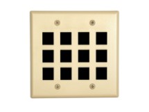 Picture of 12 Port Keystone Faceplate - Dual Gang - Ivory