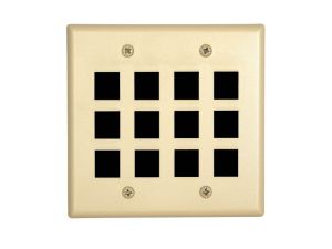 Picture of 12 Port Keystone Faceplate - Dual Gang - Ivory