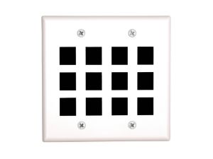 Picture of 12 Port Keystone Faceplate - Dual Gang - White
