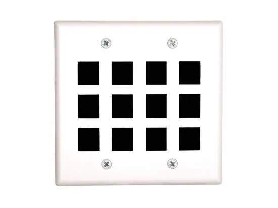 Picture of 12 Port Keystone Faceplate - Dual Gang - White