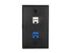 Picture of 2 Port Keystone Faceplate - Single Gang - Black