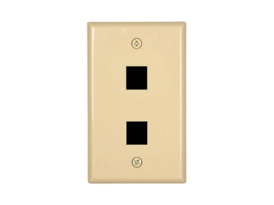 Picture of 2 Port Keystone Faceplate - Single Gang - Ivory