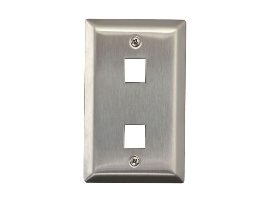 Picture of 2 Port Stainless Steel Keystone Faceplate