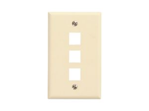 Picture of 3 Port Keystone Faceplate - Single Gang - Almond