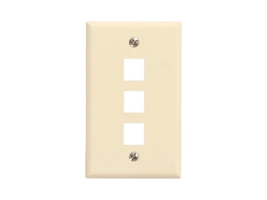 Picture of 3 Port Keystone Faceplate - Single Gang - Almond