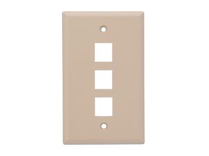 Picture of 3 Port Keystone Faceplate - Single Gang - Beige