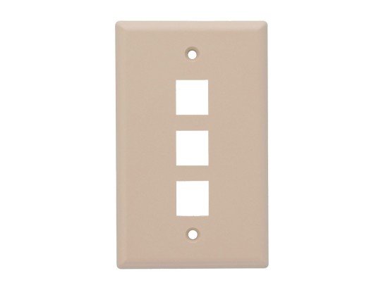 Picture of 3 Port Keystone Faceplate - Single Gang - Beige