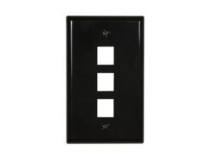 Picture of 3 Port Keystone Faceplate - Single Gang - Black