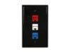 Picture of 3 Port Keystone Faceplate - Single Gang - Black