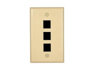 Picture of 3 Port Keystone Faceplate - Single Gang - Ivory