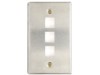 Picture of 3 Port Stainless Steel Keystone Faceplate