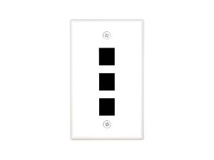 Picture of 3 Port Keystone Faceplate - Single Gang - White