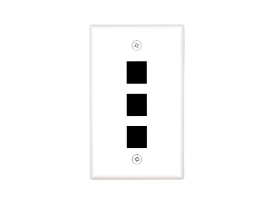 Picture of 3 Port Keystone Faceplate - Single Gang - White