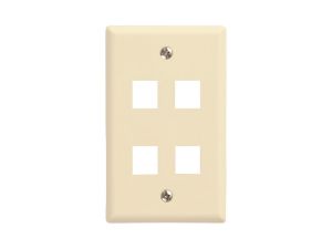 Picture of 4 Port Keystone Faceplate - Single Gang - Almond