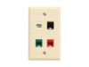 Picture of 4 Port Keystone Faceplate - Single Gang - Almond