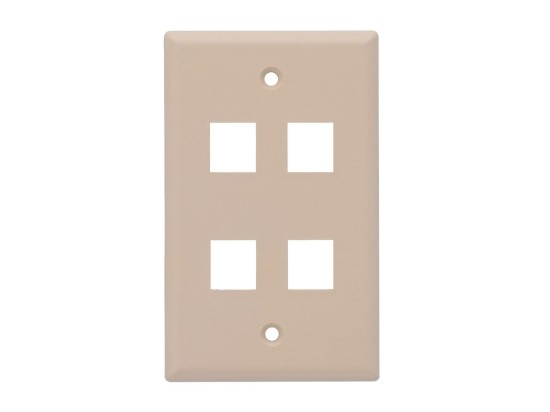 Picture of 4 Port Keystone Faceplate - Single Gang - Beige