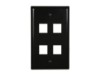 Picture of 4 Port Keystone Faceplate - Single Gang - Black