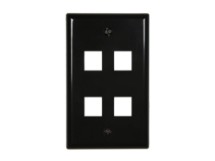 Picture of 4 Port Keystone Faceplate - Single Gang - Black