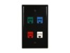 Picture of 4 Port Keystone Faceplate - Single Gang - Black