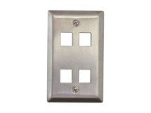 Picture of 4 Port Stainless Steel Keystone Faceplate