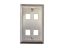 Picture of 4 Port Stainless Steel Keystone Faceplate