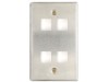 Picture of 4 Port Stainless Steel Keystone Faceplate