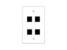 Picture of 4 Port Keystone Faceplate - Single Gang - White