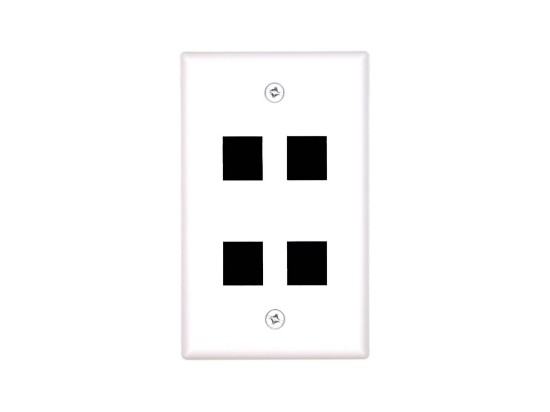 Picture of 4 Port Keystone Faceplate - Single Gang - White