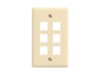 Picture of 6 Port Keystone Faceplate - Single Gang - Almond