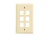 Picture of 6 Port Keystone Faceplate - Single Gang - Almond