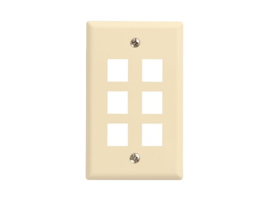 Picture of 6 Port Keystone Faceplate - Single Gang - Almond