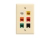 Picture of 6 Port Keystone Faceplate - Single Gang - Almond