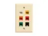 Picture of 6 Port Keystone Faceplate - Single Gang - Almond
