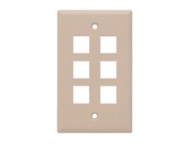 Picture of 6 Port Keystone Faceplate - Single Gang - Beige