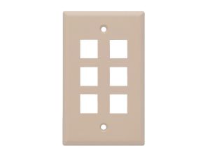 Picture of 6 Port Keystone Faceplate - Single Gang - Beige