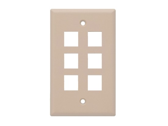 Picture of 6 Port Keystone Faceplate - Single Gang - Beige